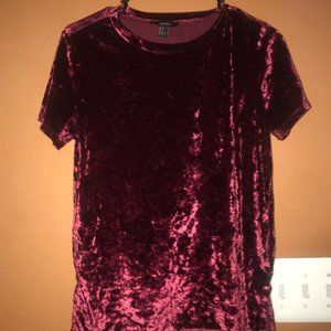 F21 Short Sleeve Red Velvet Top